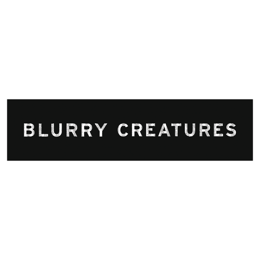 Black "Blurry Creatures" Text Sticker