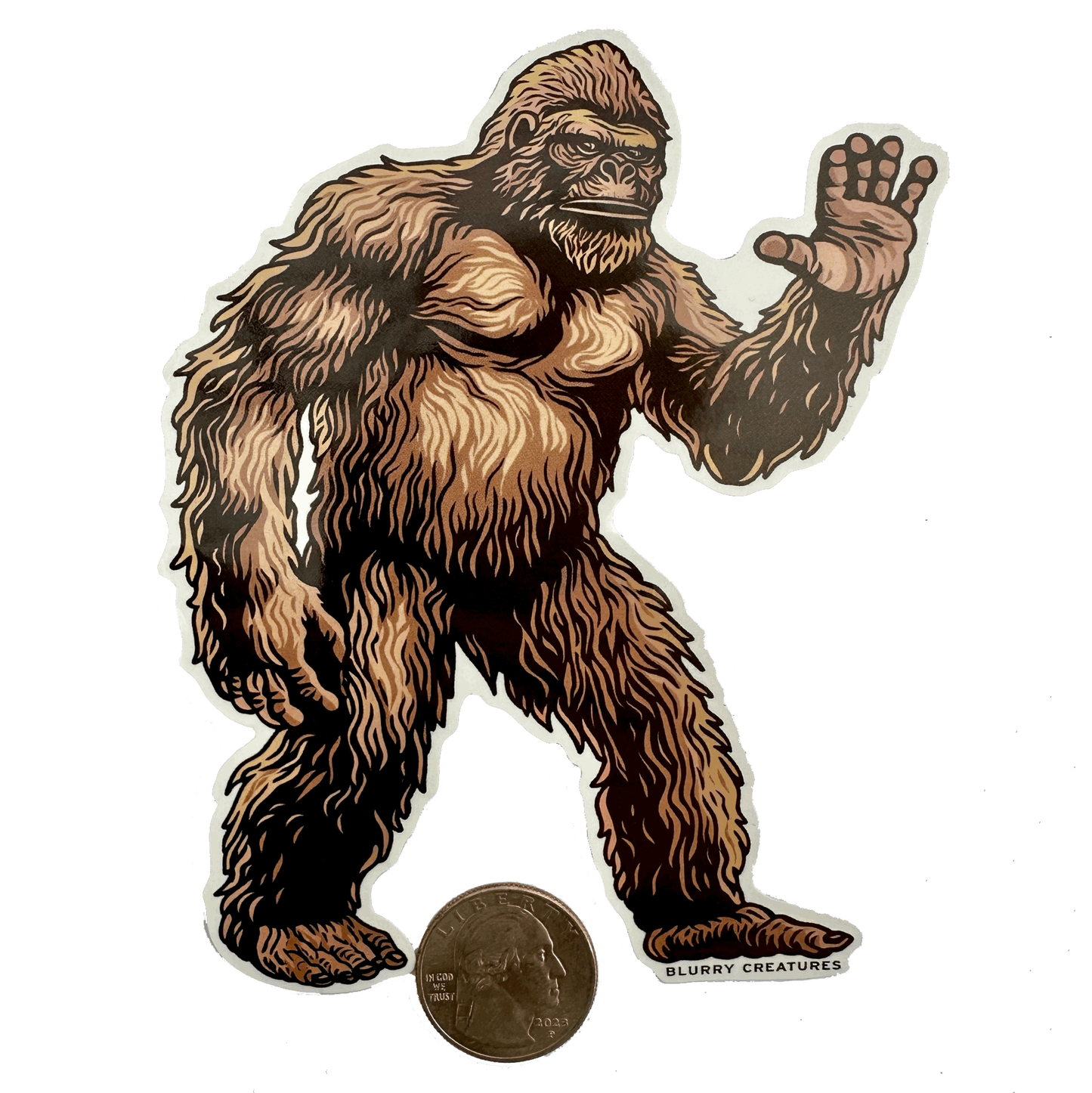 Bigfoot Waving Sticker!