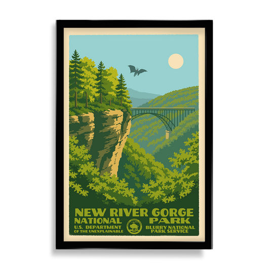 NEW Blurry National Parks: New River Gorge (Mothman)