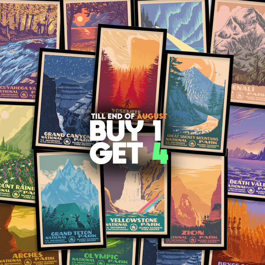 Buy 1 get 4 - Blurry National Parks Prints